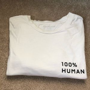 100% Human White Tee
